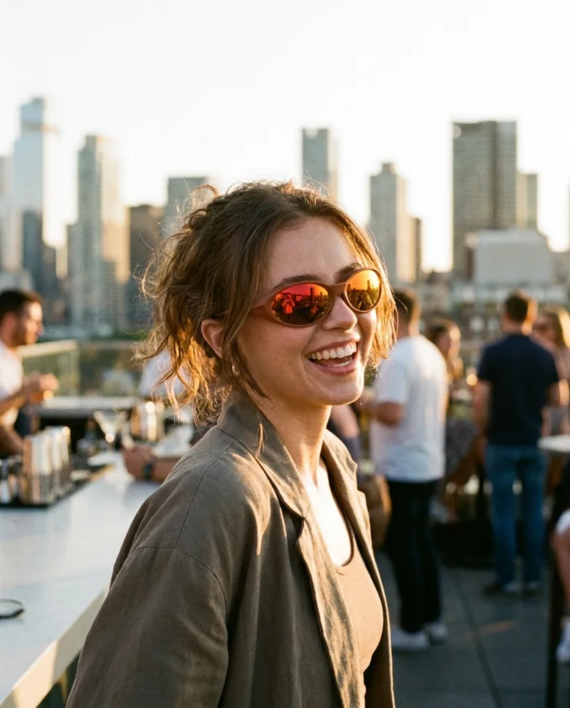 MERIDIAN SOLSTICE sunglasses worn, street style